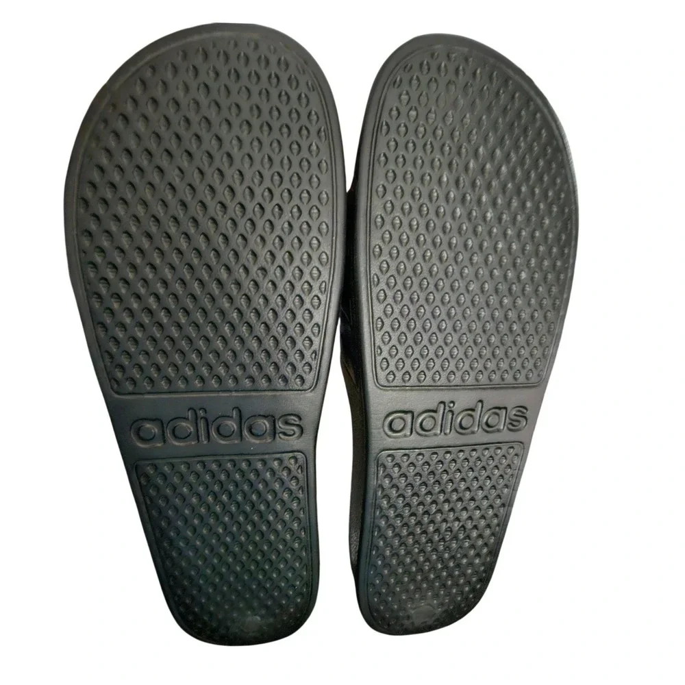 Adidas Adilette Aqua Slides Mens 13 Black Sportswear Sandals NIB Vacation Beach